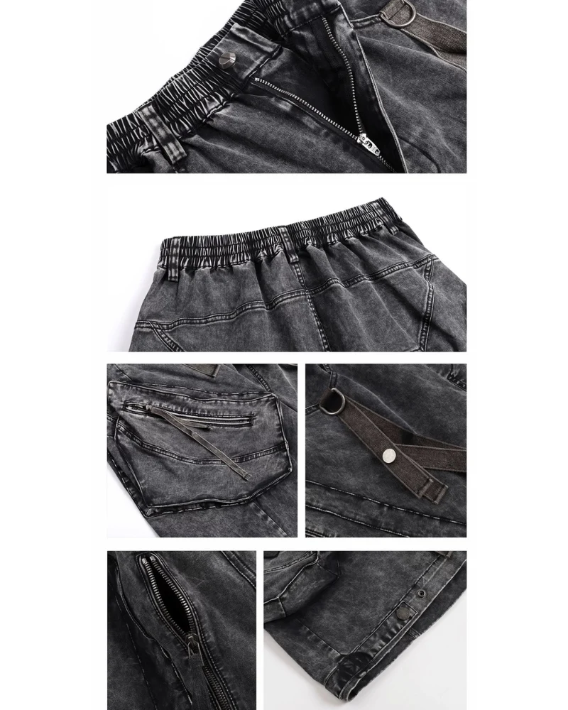 Apocalypse Washed Patchwork Tactical Cargo Shorts | Baggy Jorts