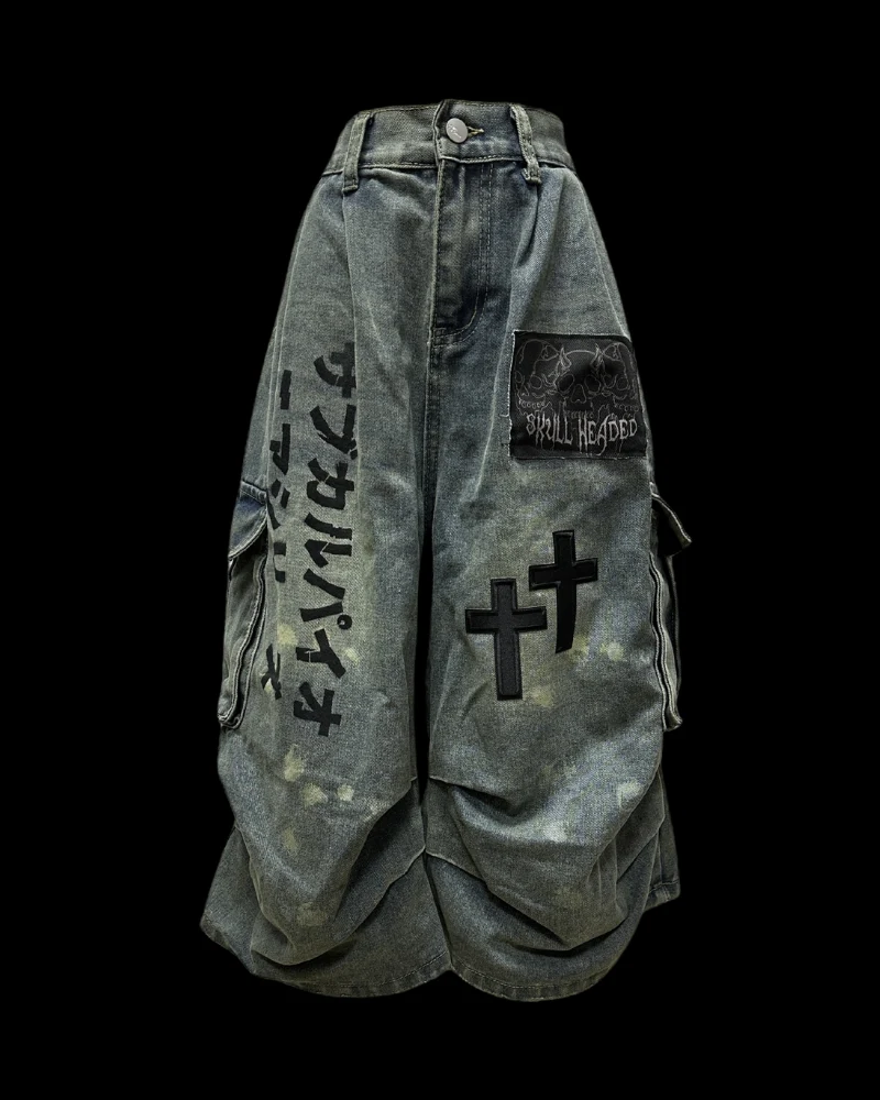 Street Washed Chains Denim Shorts | Baggy Jorts