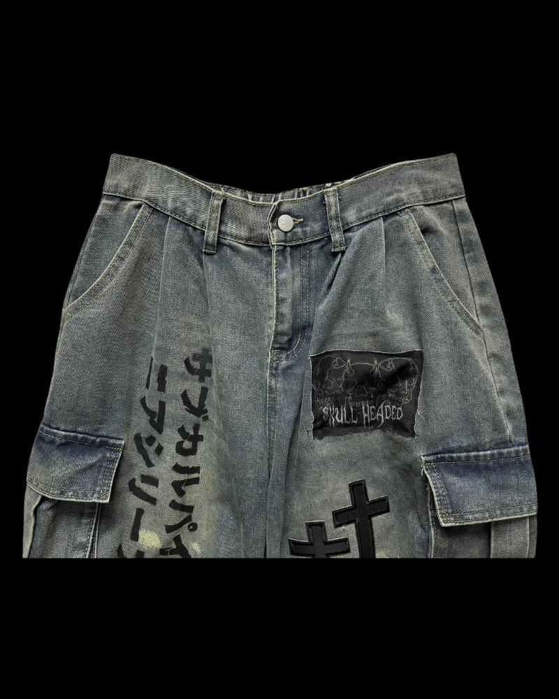 Street Washed Chains Denim Shorts | Baggy Jorts