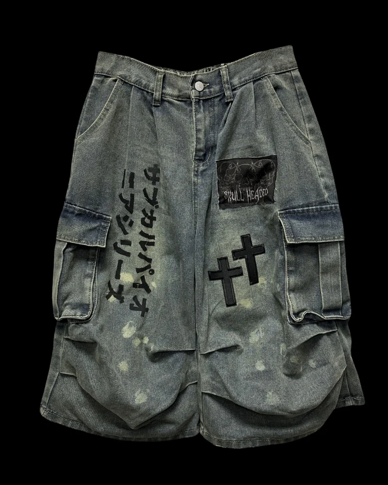 Street Washed Chains Denim Shorts | Baggy Jorts