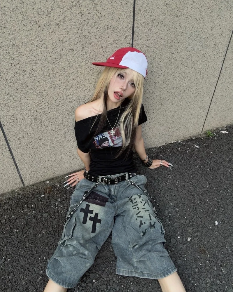 Street Washed Chains Denim Shorts | Baggy Jorts