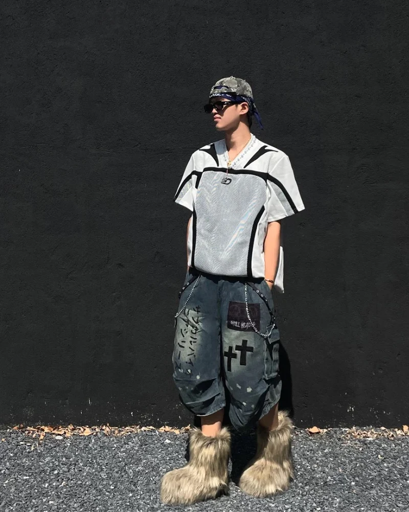 Street Washed Chains Denim Shorts | Baggy Jorts