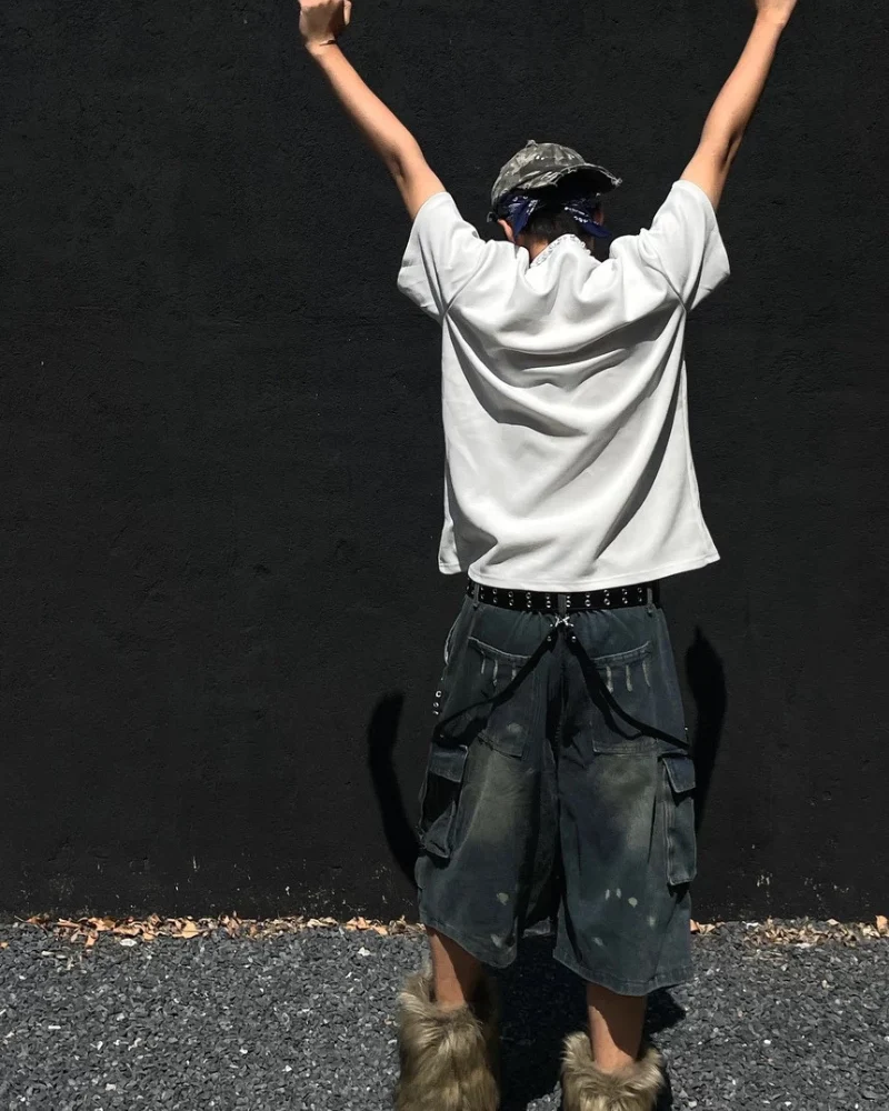 Street Washed Chains Denim Shorts | Baggy Jorts