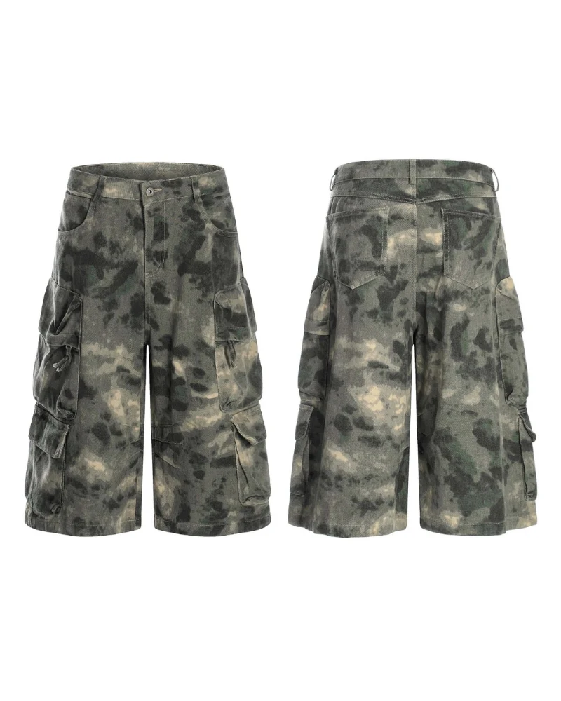 Techwear Denim Style Camo Jorts for Women