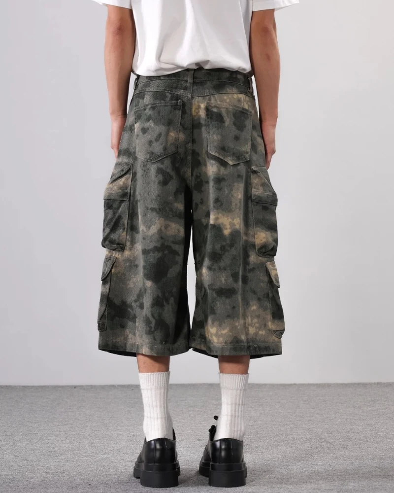 Techwear Denim Style Camo Jorts for Women