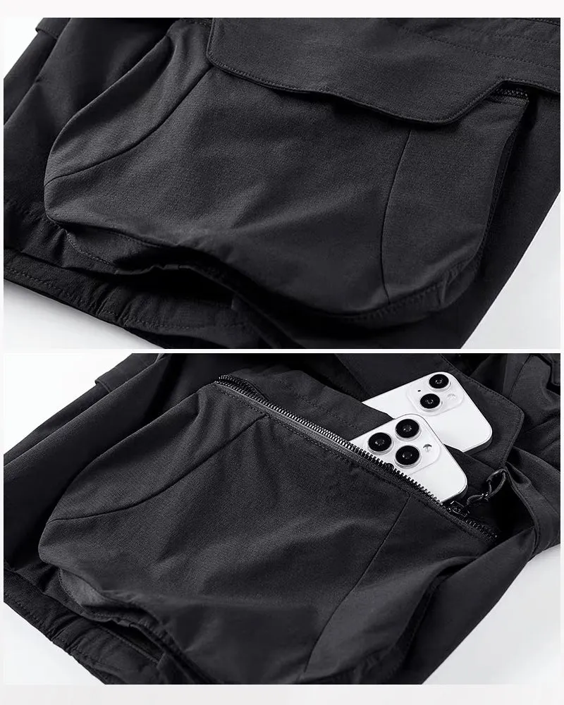 Techwear Pockets Patchwork Cargo Shorts