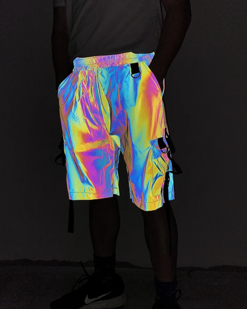 Functional Colorful Reflective Cargo Shorts