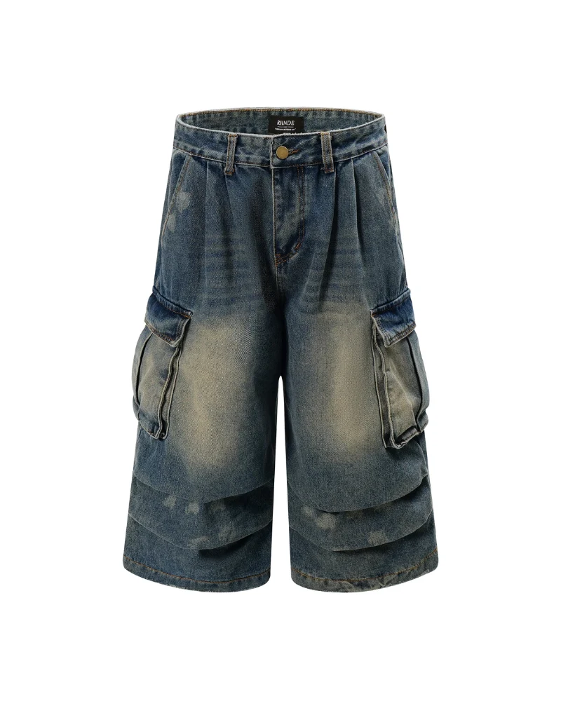 Street Unisex Crinkle Cargo Baggy Jorts
