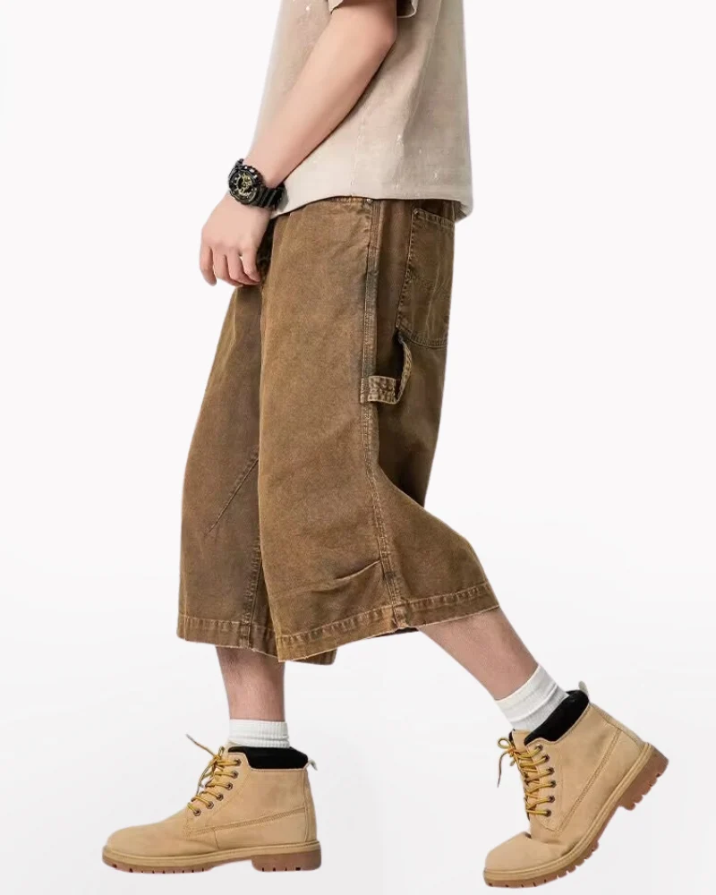 Street Unisex Denim-Look Shorts | Baggy Jorts