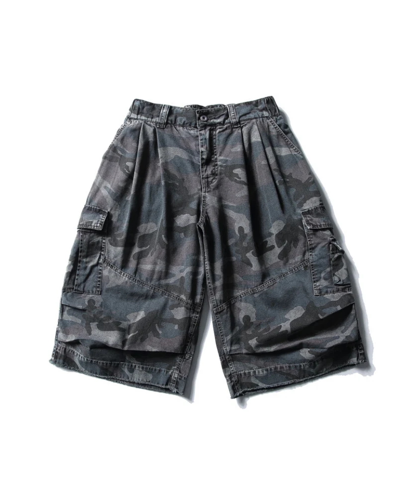 Streetwear Denim Style Baggy Camo Jorts