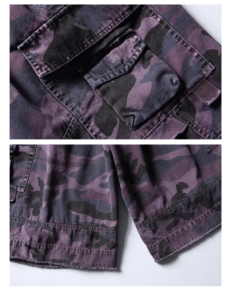Streetwear Denim Style Baggy Camo Jorts