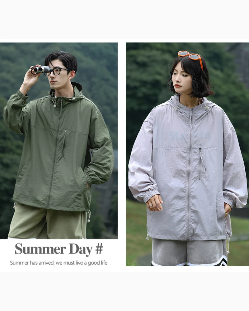 Summer Hiking Outdoor Couple Ice Silk Sun Protection Jacket