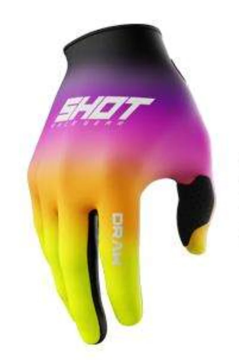 SHOT DRAW KID GUANTES DE MOTO ROSA NEON AMARILLO