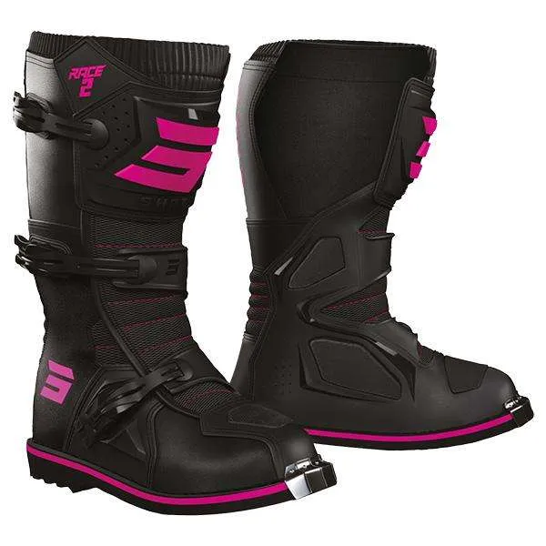 SHOT RACE 2 KID BOTAS DE MOTO NEGRO ROSA