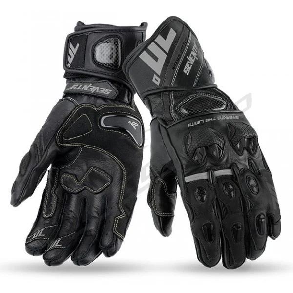 SEVENTY DEGREES SD-R12 VERANO GUANTE DE MOTO CARRERAS HOMBRE NEGRO BLANCO