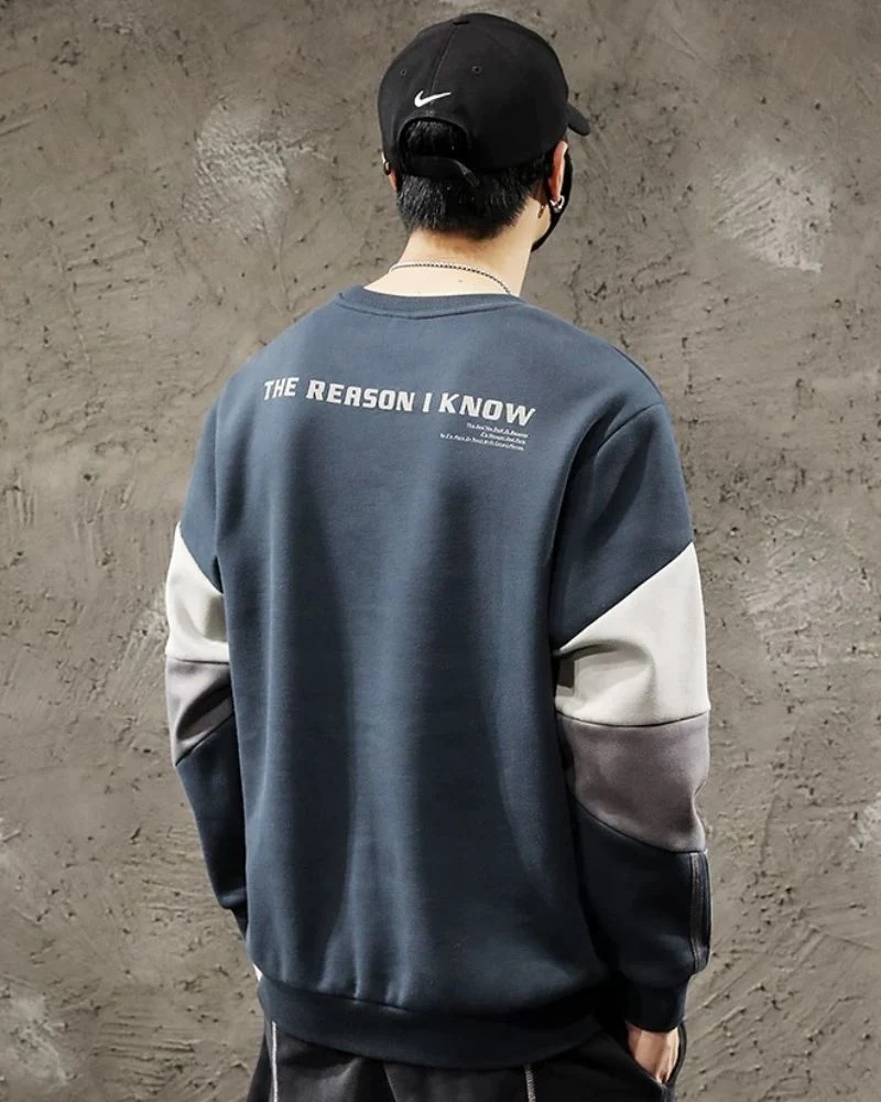 Round Neck Color Block Hoodie