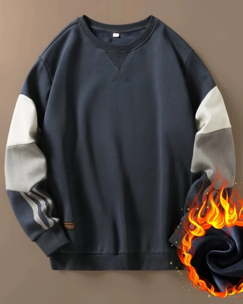 Round Neck Color Block Hoodie