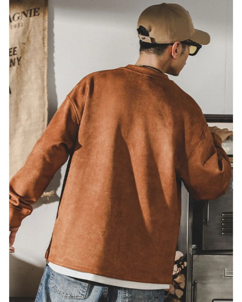 Vintage Faux Suede Oversize Hoodie