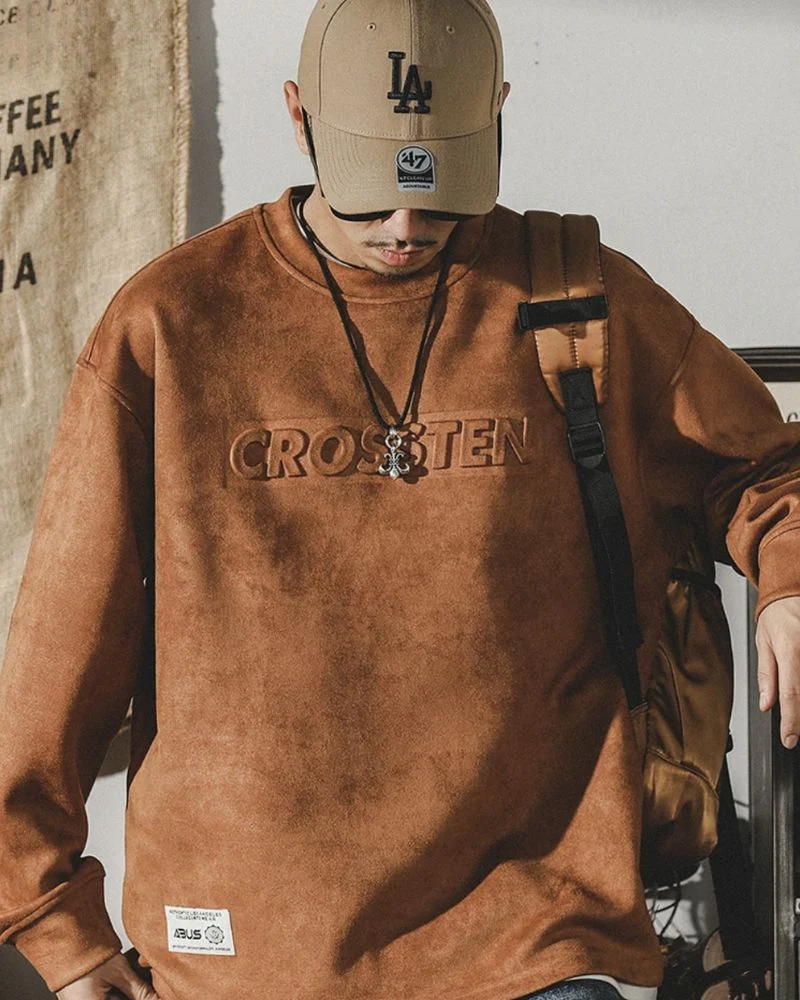 Vintage Faux Suede Oversize Hoodie