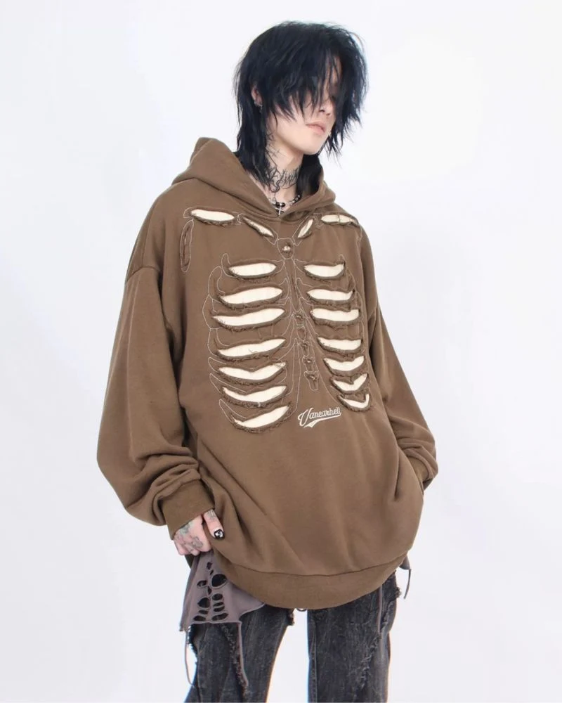 Opium Style Hollow Out Skeleton Hoodie