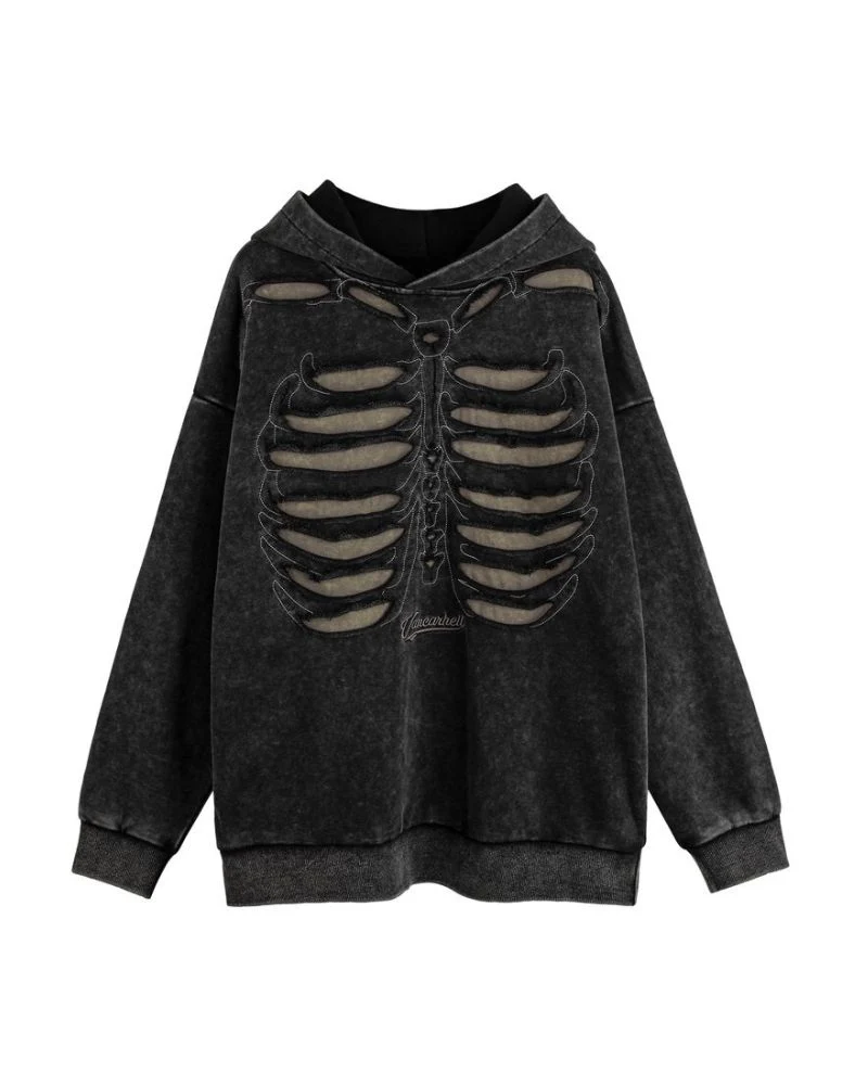Opium Style Hollow Out Skeleton Hoodie