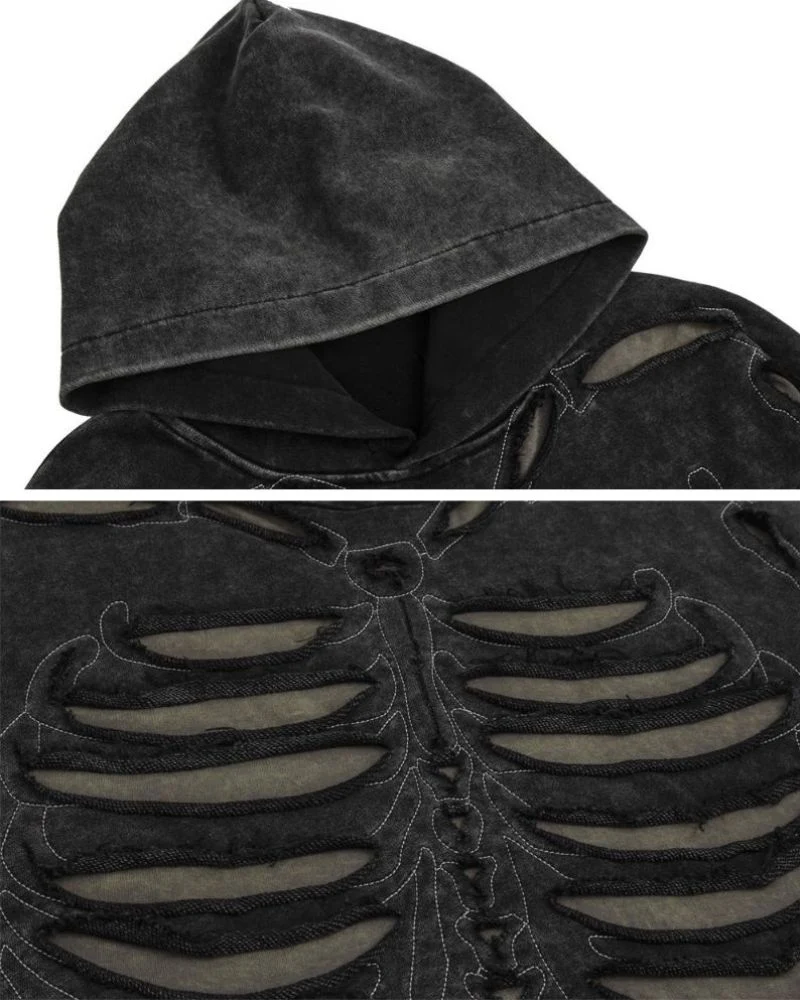 Opium Style Hollow Out Skeleton Hoodie