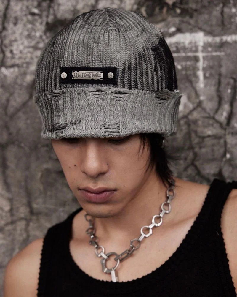 Streetwear Dirty Fit Holed Knit Hat