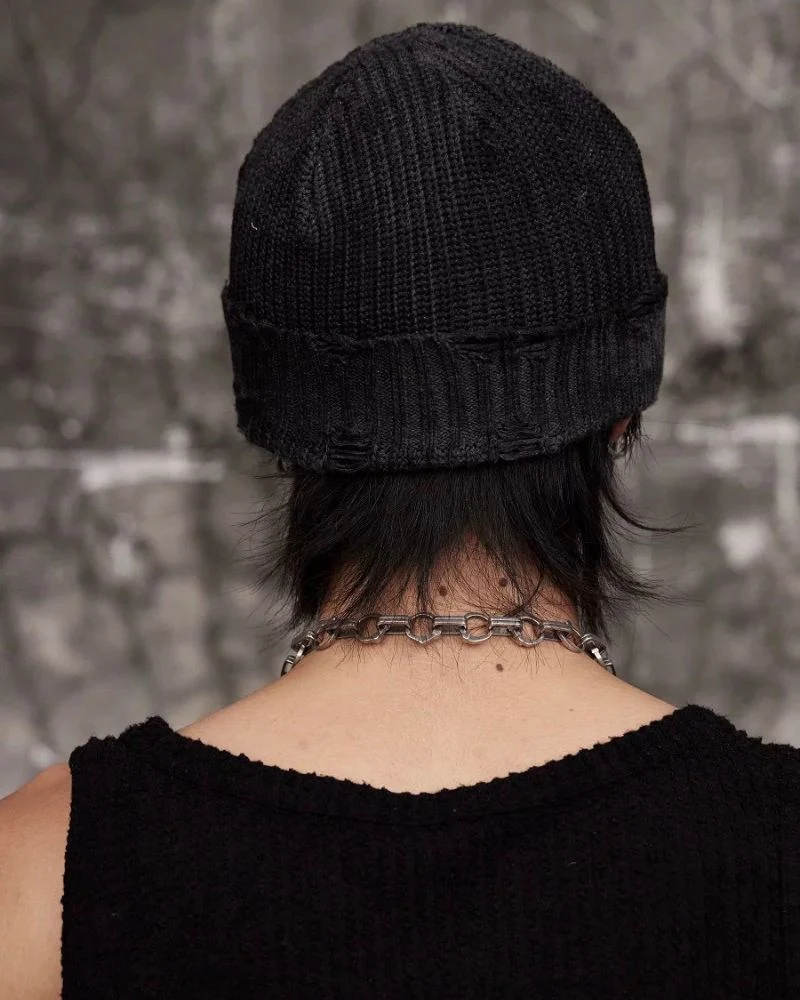 Streetwear Dirty Fit Holed Knit Hat