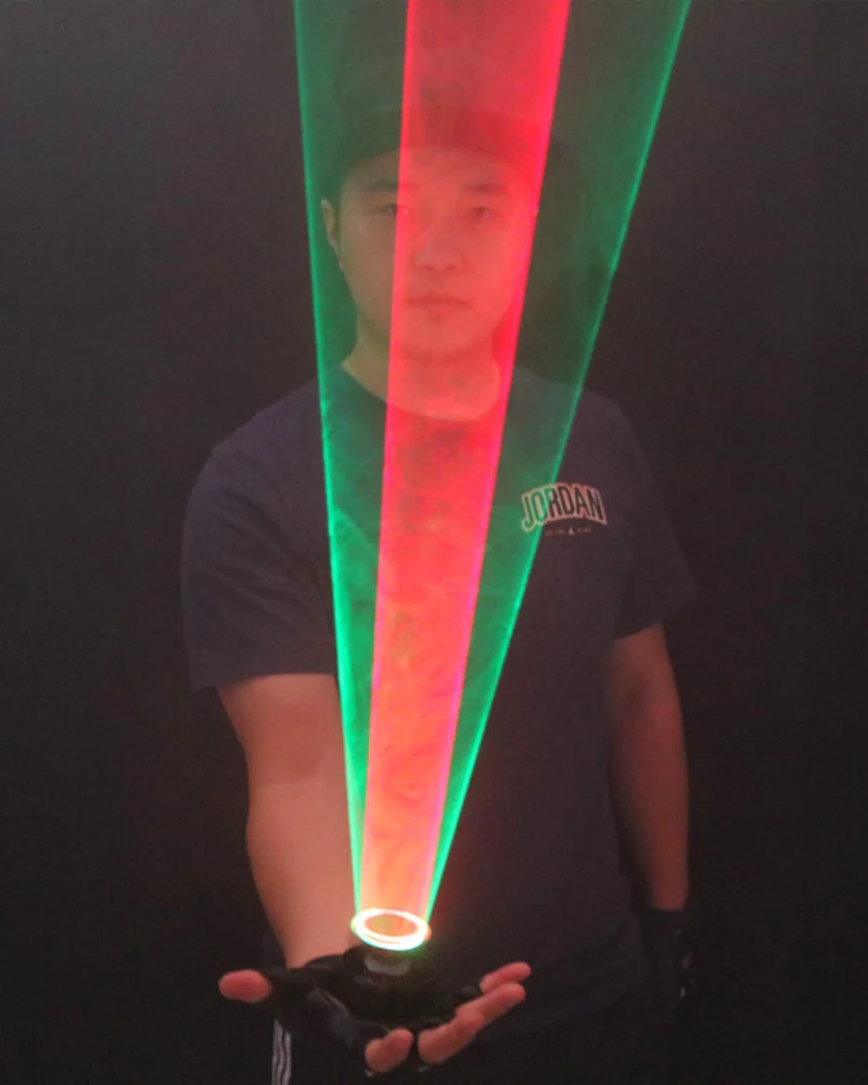 Cyberpunk Red&Green Laser Light Up Gloves