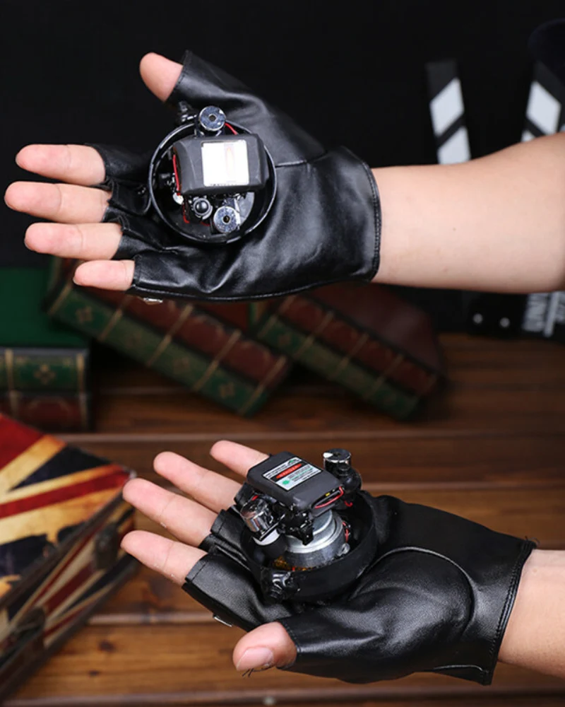 Cyberpunk Red&Green Laser Light Up Gloves