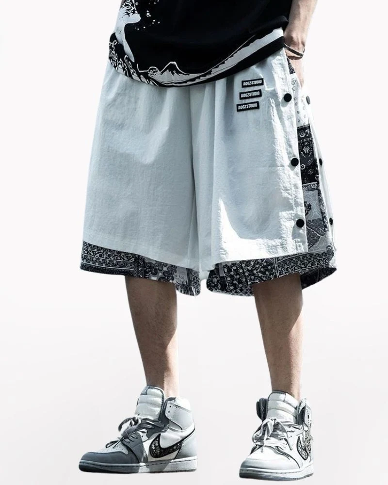 Techwear Patchwork Men Cargo Shorts