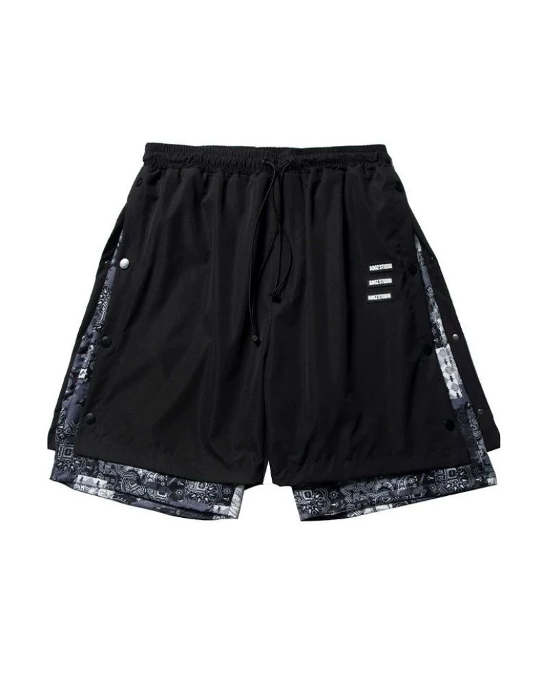 Techwear Patchwork Men Cargo Shorts