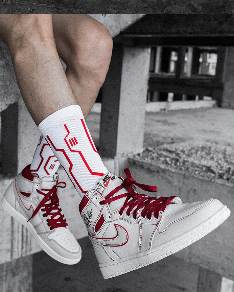 Cyberpunk Circuit Mid-calf Socks