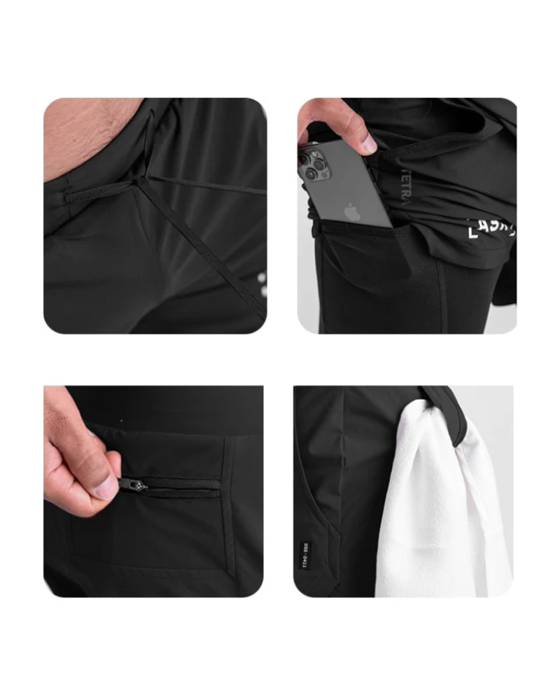 Multi-Pocket Lightweight Mens Running Shorts