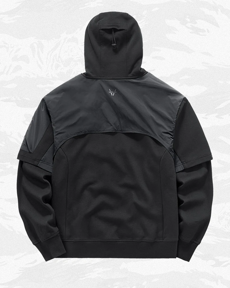 Functional Two-tone Spliced Tactical Hoodie