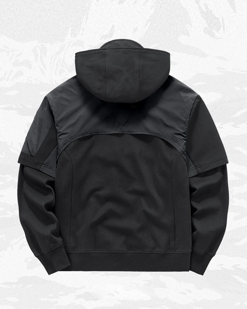 Functional Two-tone Spliced Tactical Hoodie