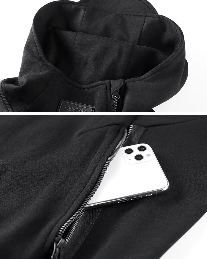 Functional Two-tone Spliced Tactical Hoodie