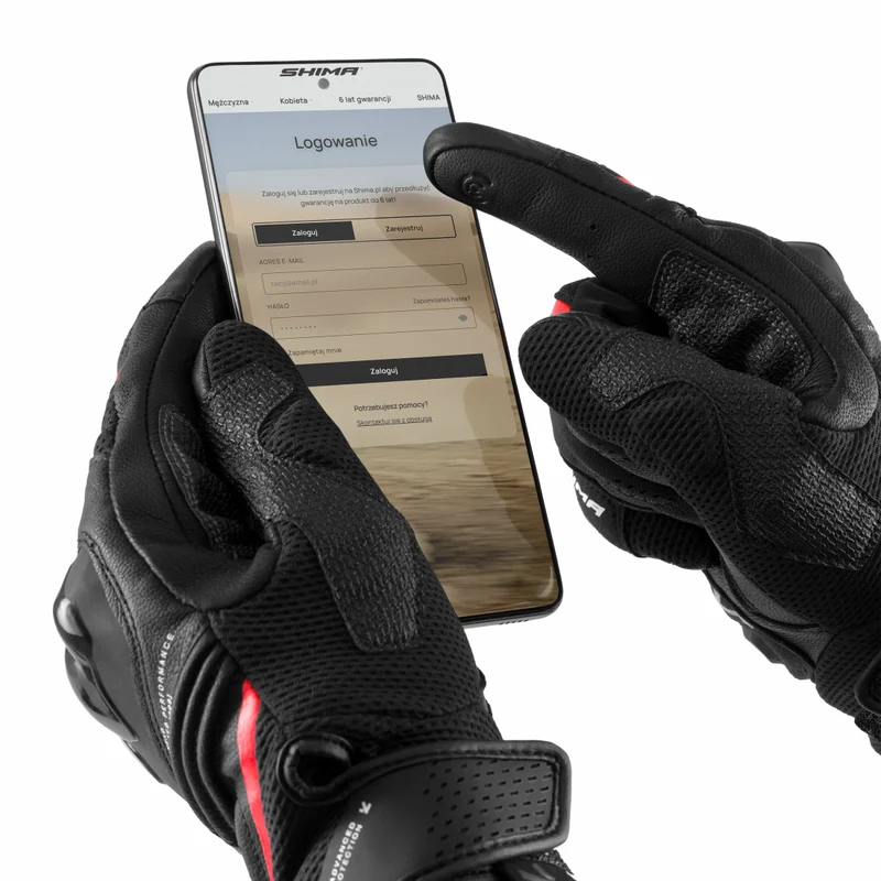 SHIMA SPARK 3.0 GUANTES DE MOTO HOMBRE NEGRO ROJO