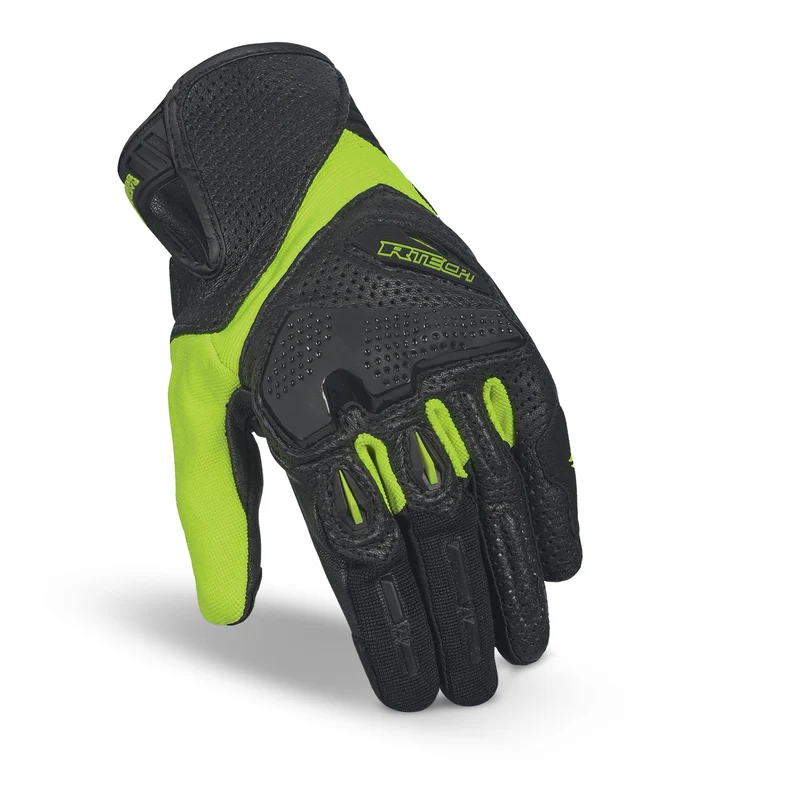 R-TECH KNIGHT RIDER GUANTES DE MOTO VERANO NEGRO AMARILLO FLOU