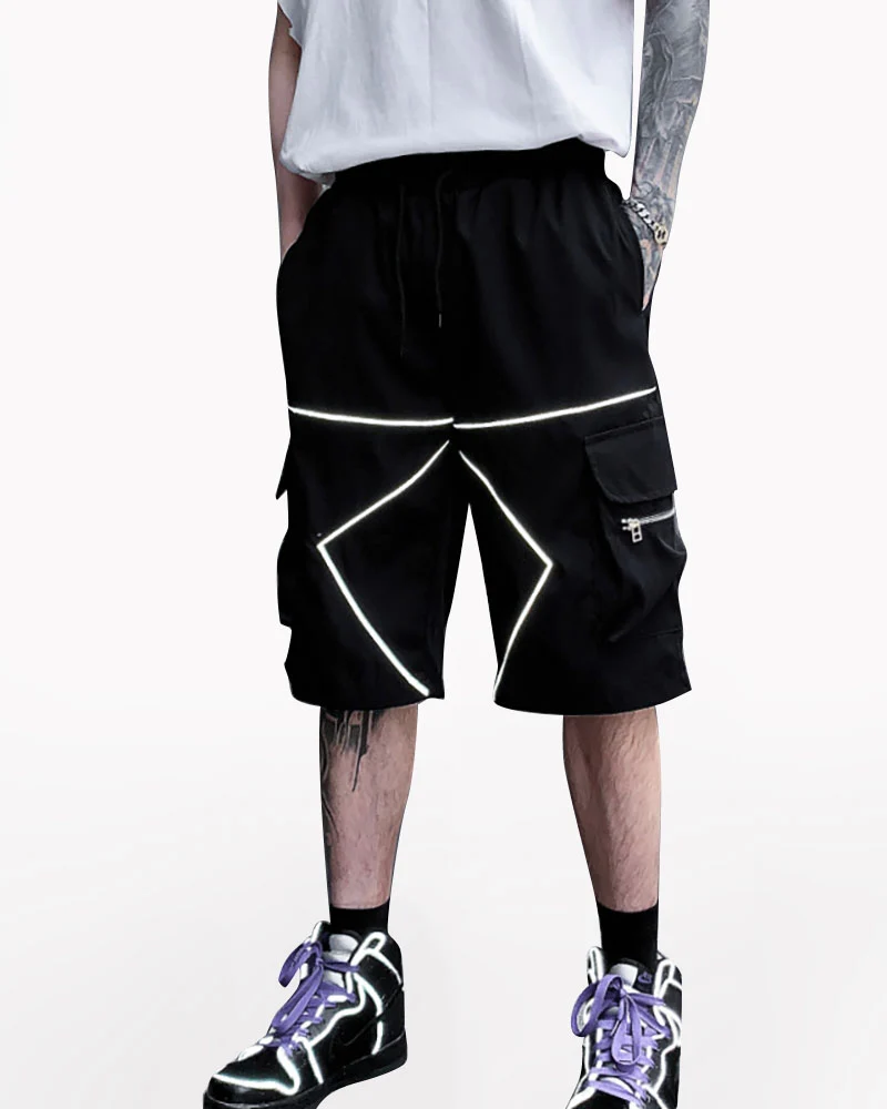 Streetwear Combat Reflective Cargo Shorts