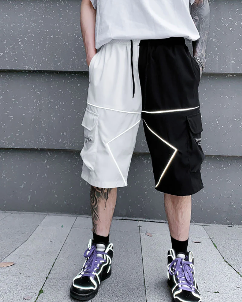 Streetwear Combat Reflective Cargo Shorts