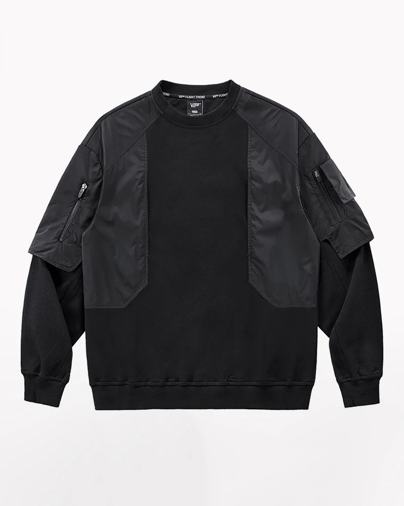 Cyberpunk Fake Two Piece Crewneck Sweatshirt