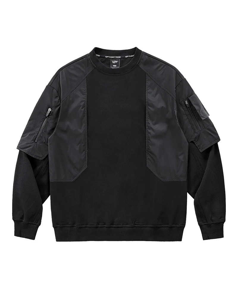Cyberpunk Fake Two Piece Crewneck Sweatshirt