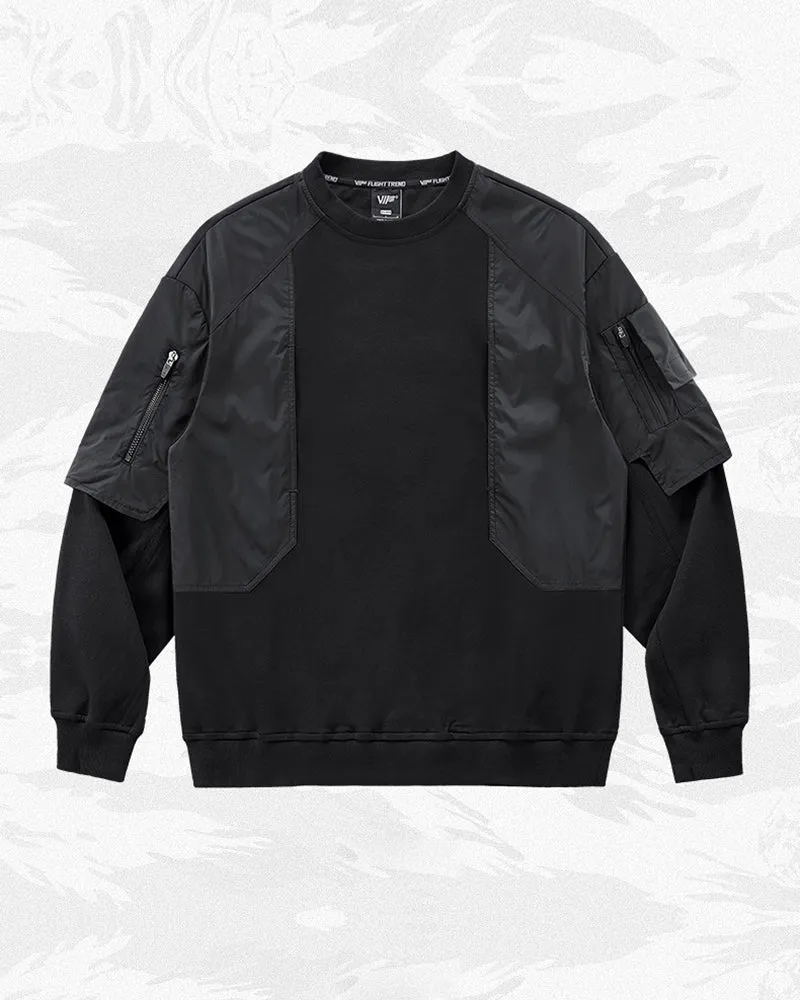 Cyberpunk Fake Two Piece Crewneck Sweatshirt