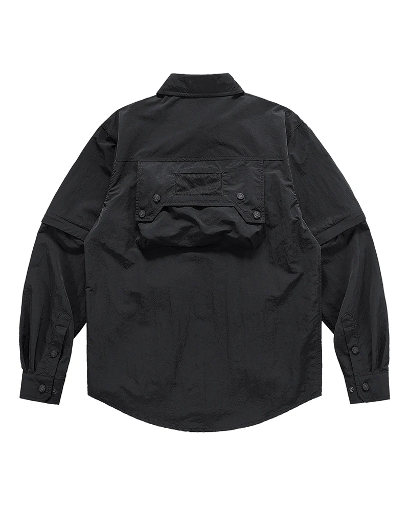 Functional Multi-Pocket Detachable Sleeve Shirt