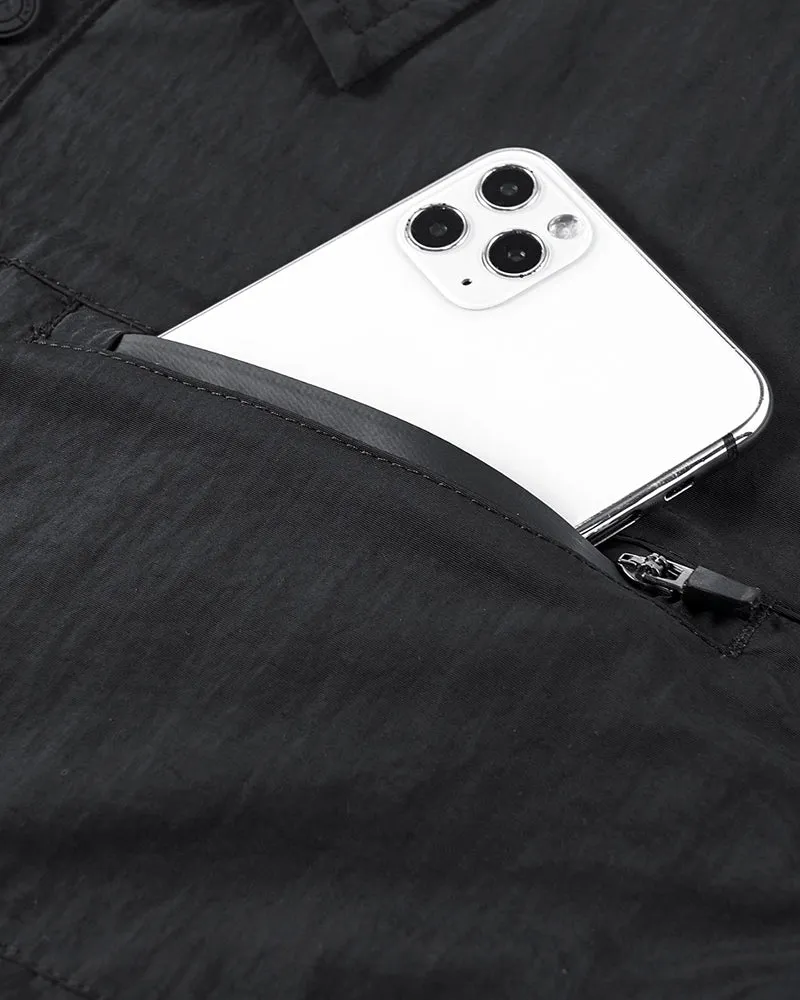 Functional Multi-Pocket Detachable Sleeve Shirt