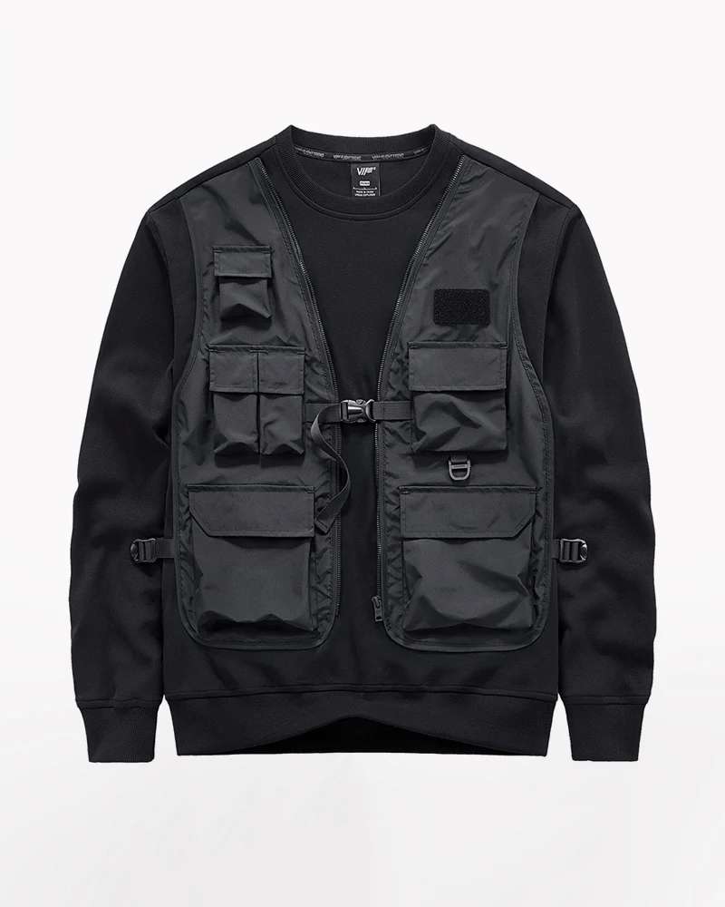 Techwear Fake Two Vest Tactical Sweatshirt