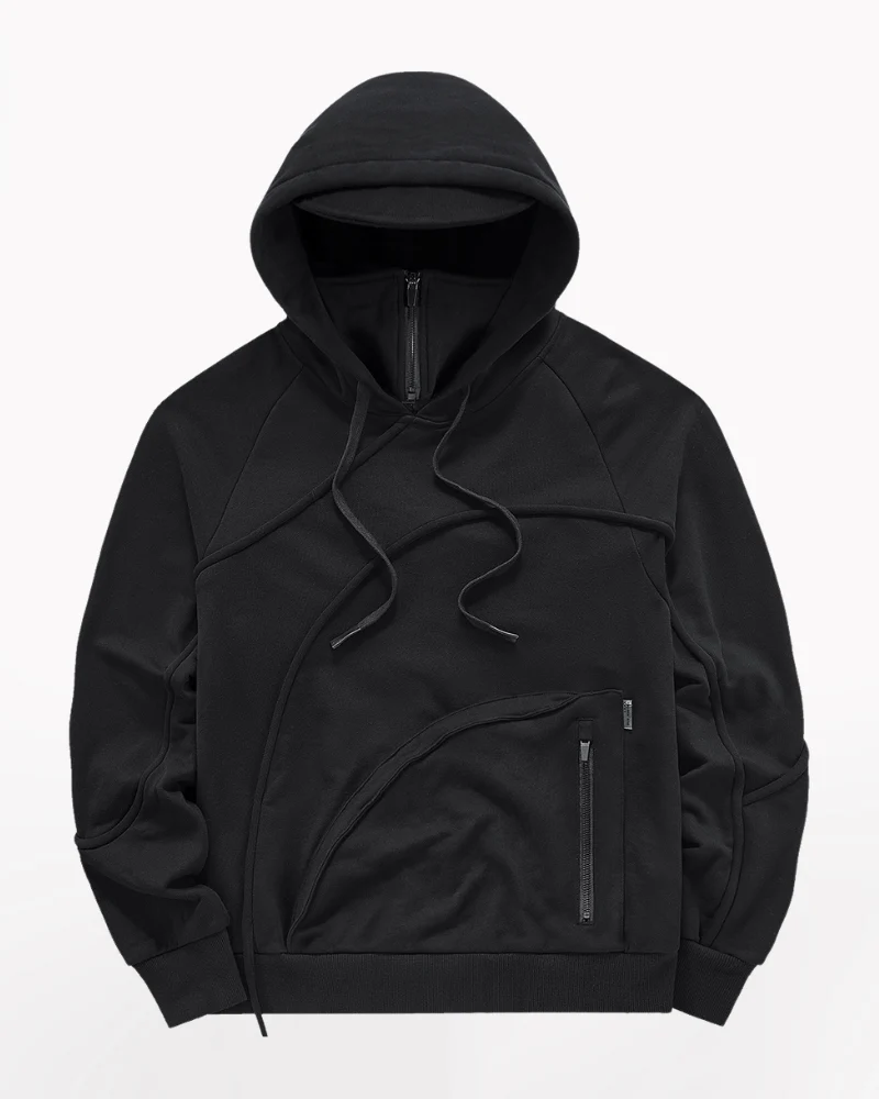 Functional Irregular Pocket Mask Tactical Hoodie