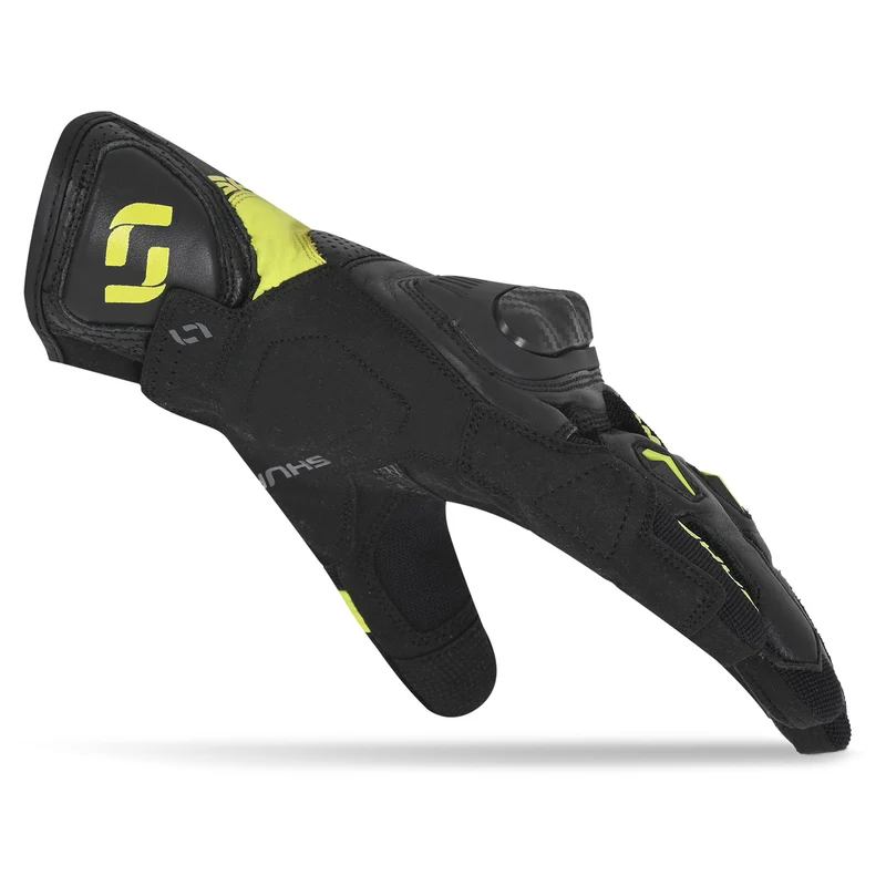 SHUA PROTON GUANTES DE MOTO NEGRO AMARILLO FLOU