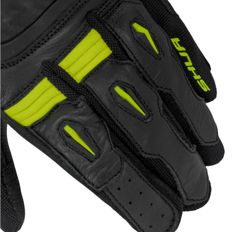 SHUA PROTON GUANTES DE MOTO NEGRO AMARILLO FLOU